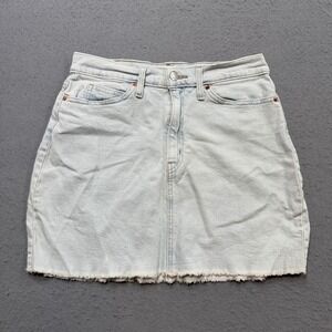 Levi's Denim Mini Skirt Womens 8/29 Light Wash Frayed Hem Distressed Summer Chic